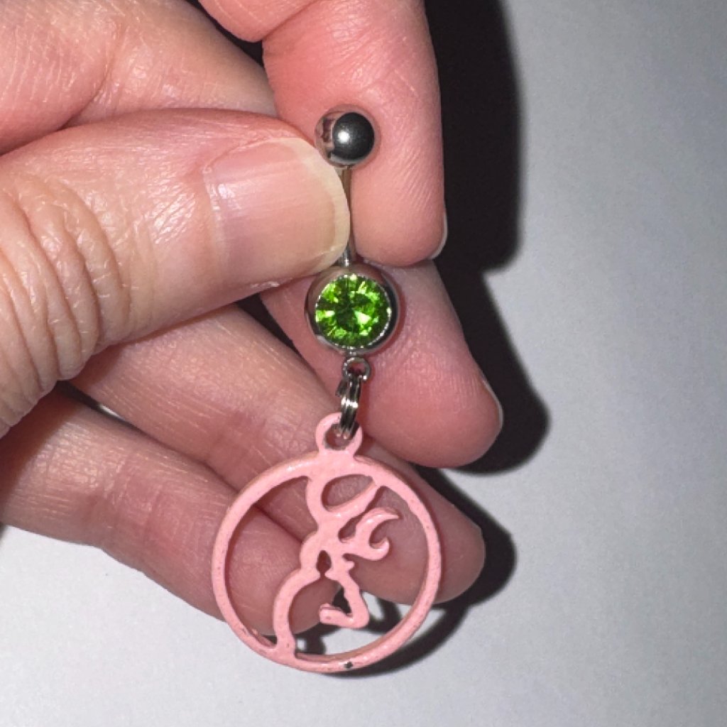 Pink Browning Dangle Belly Ring